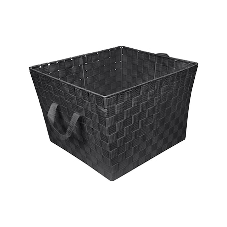 Simplify Storage Bin, Plastic, Black, 13 in H, 15 in W, 13 in L 25091-BLACK